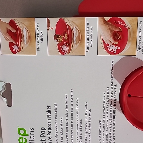 PROGRESSIVE PREP SOLUTIONS RED PERFECT POP MICROWAVE POPCORN MAKER - Picture 6 of 9